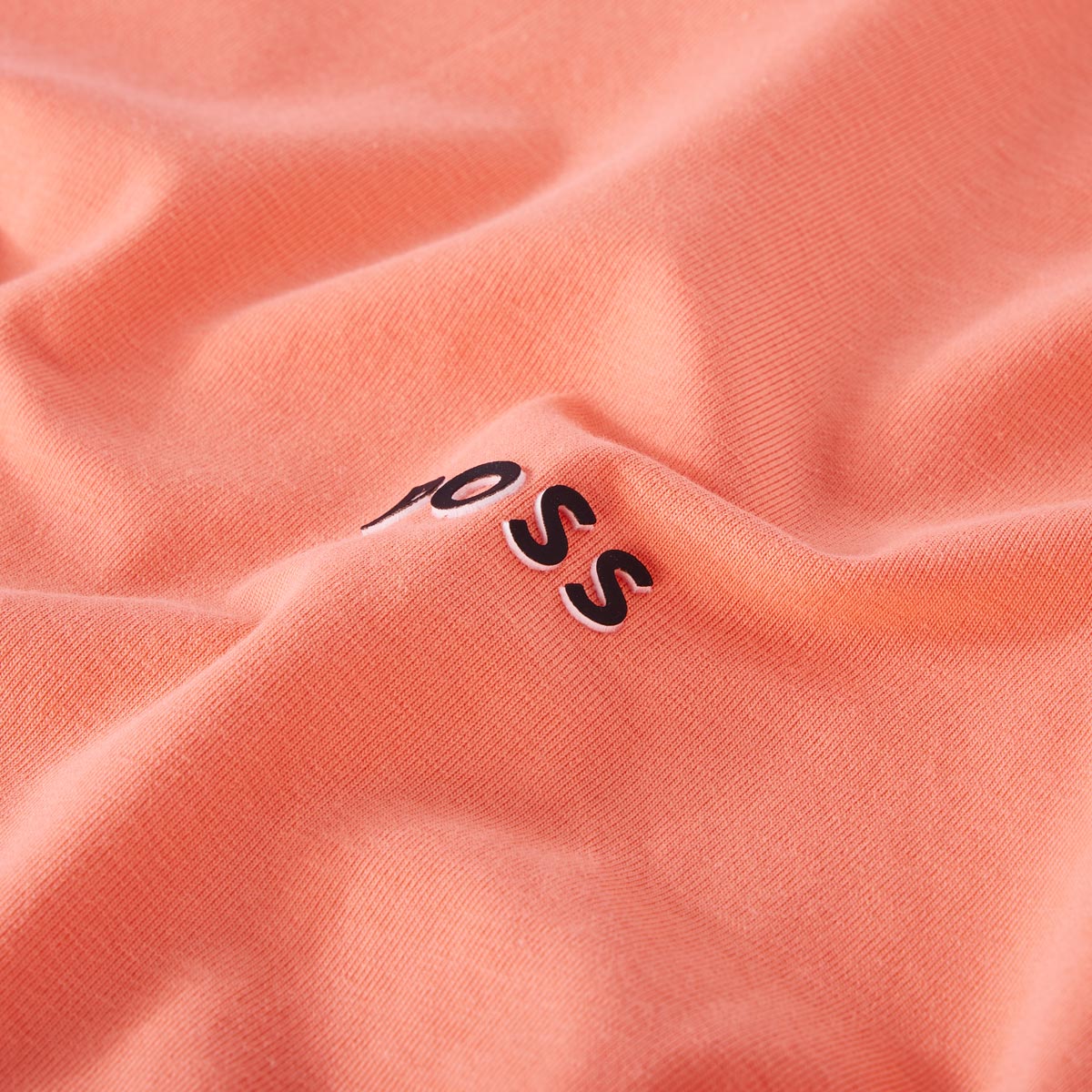 BOSS T-Shirt mit Elasthan korallrot