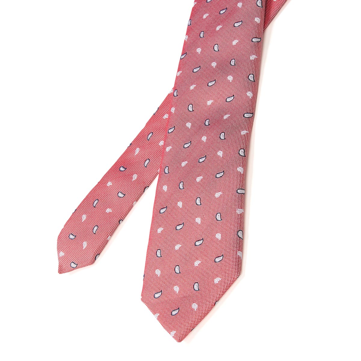 Pfundskerl Extralange Seidenkrawatte mit Webmuster rot
