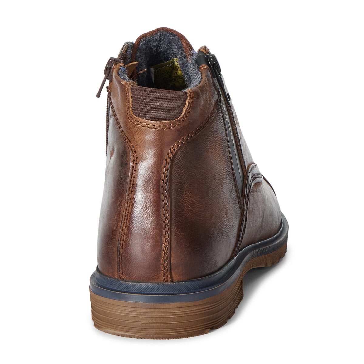 bugatti Schnürstiefel mit Reißverschluss braun