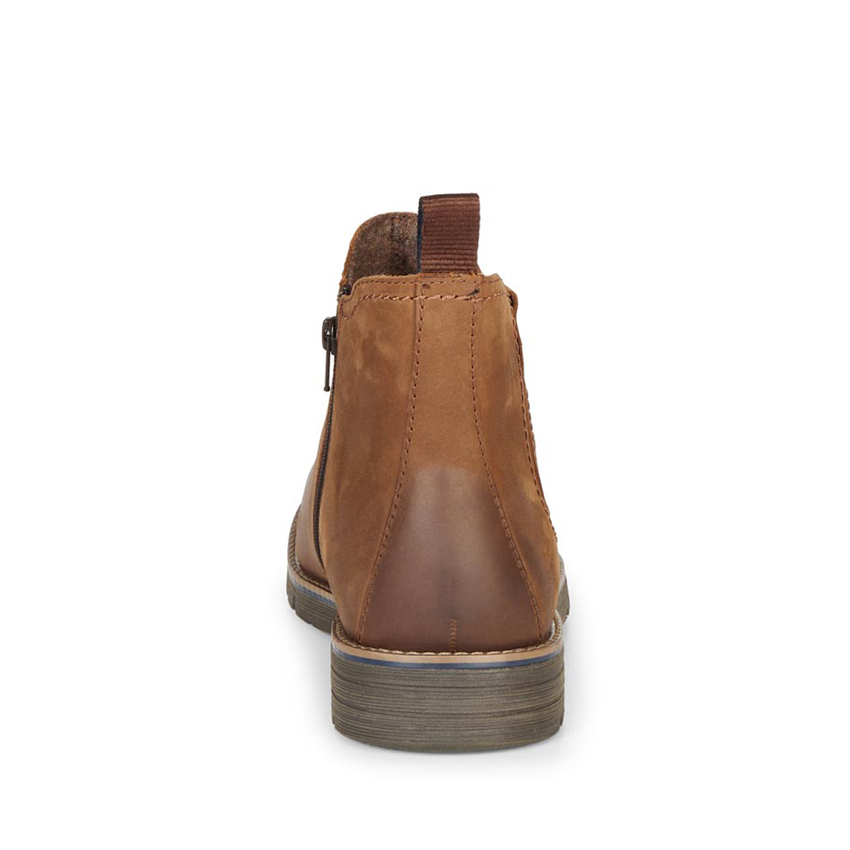 bugatti Lederboots mit elastischem Gummizug cognac