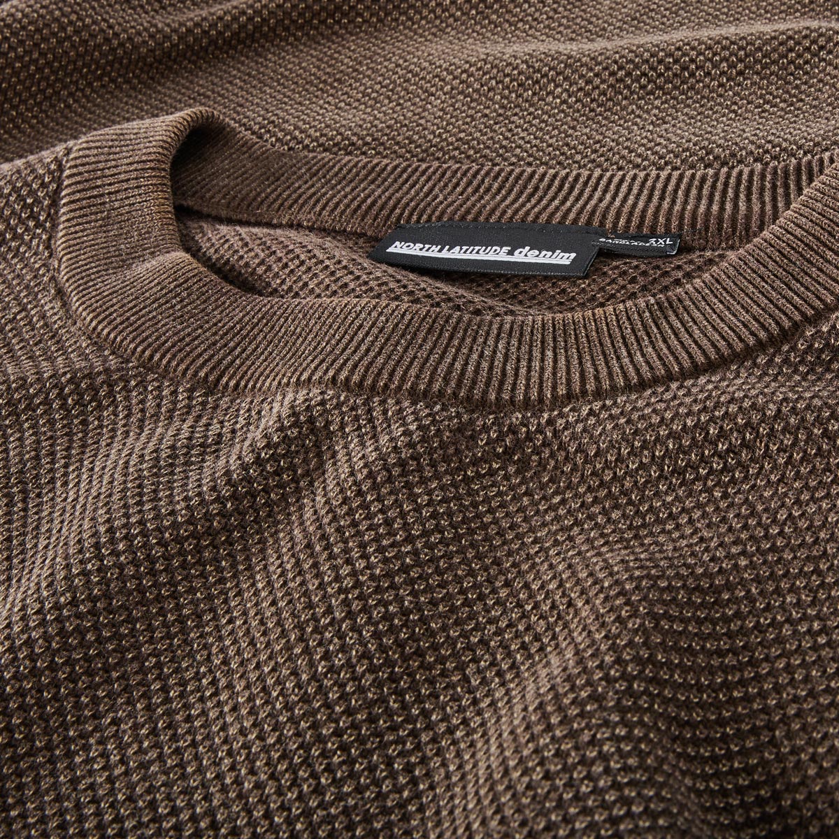 North Pullover mit Struktur dunkelbraun