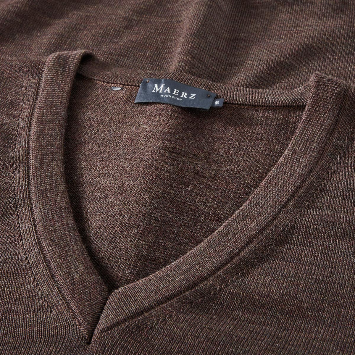 MAERZ MUENCHEN Feinstrickpullover aus Merinowolle braun