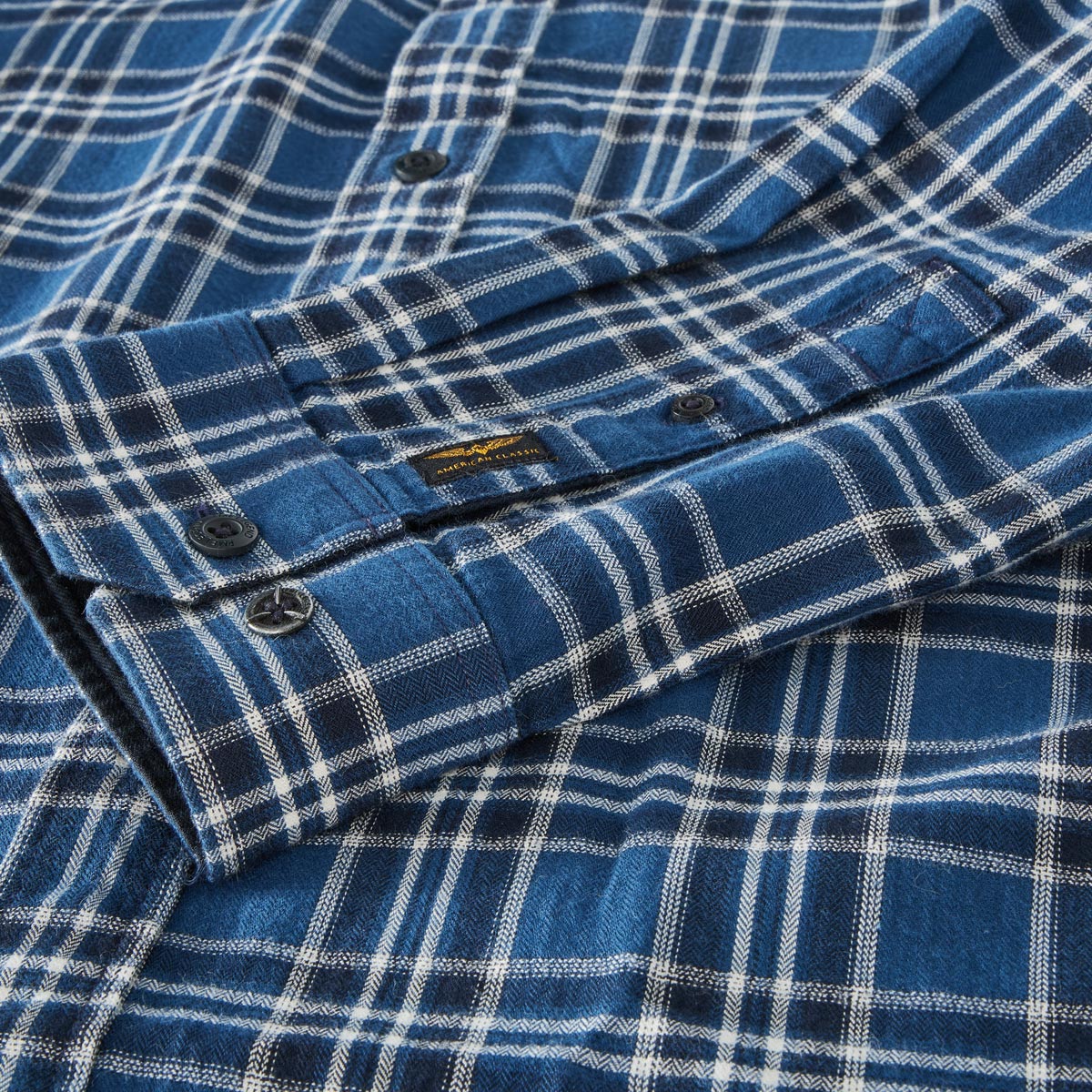 PME LEGEND Kariertes Flanellhemd dunkelblau