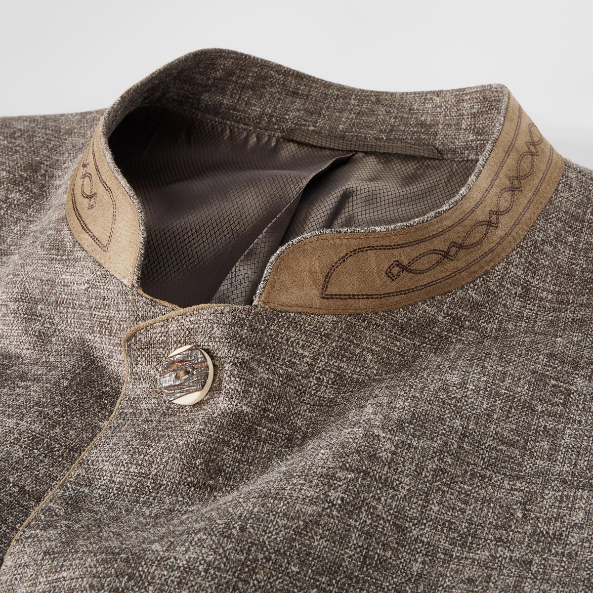 Weis Trachtensakko mit Leinen beige