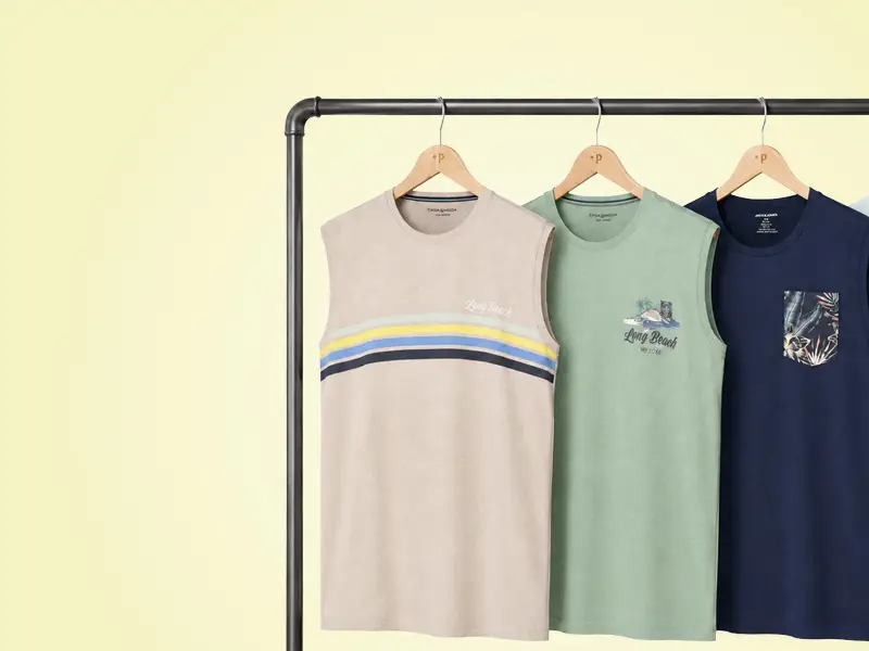 Tanktops in sommerlichen Farben für Herren in großen Größen, leicht, bequem und perfekt für warme Tage