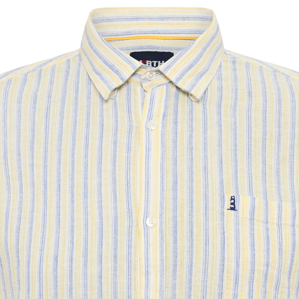 North Freizeithemd mit Leinen gelb