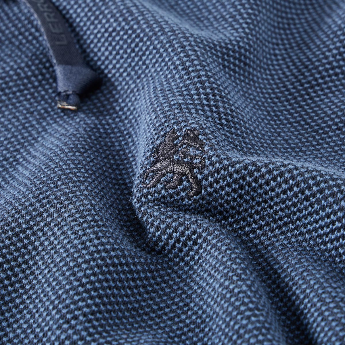 Lerros Pullover mit Troyerkragen blau