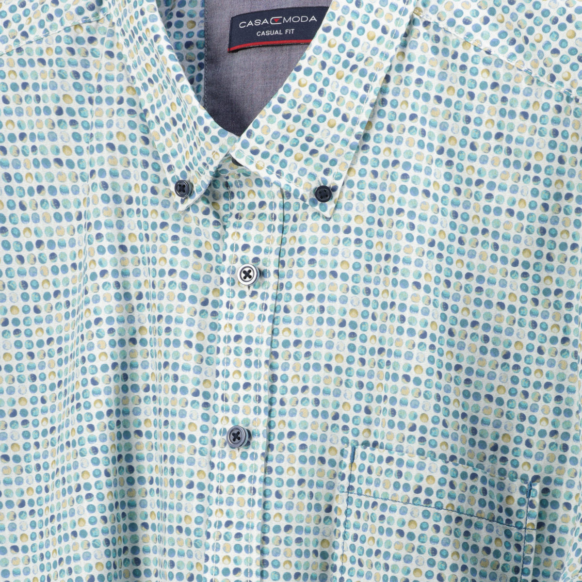 CASA MODA Freizeithemd mit Allover-Print blau/grau