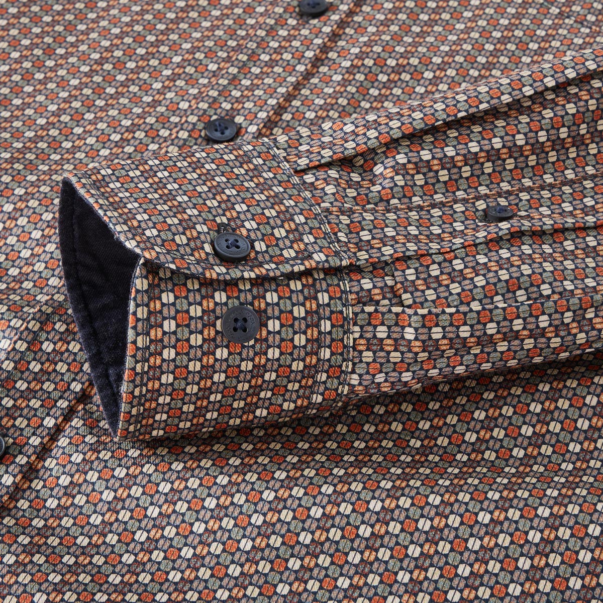 CASA MODA Freizeithemd mit Allover-Muster braun