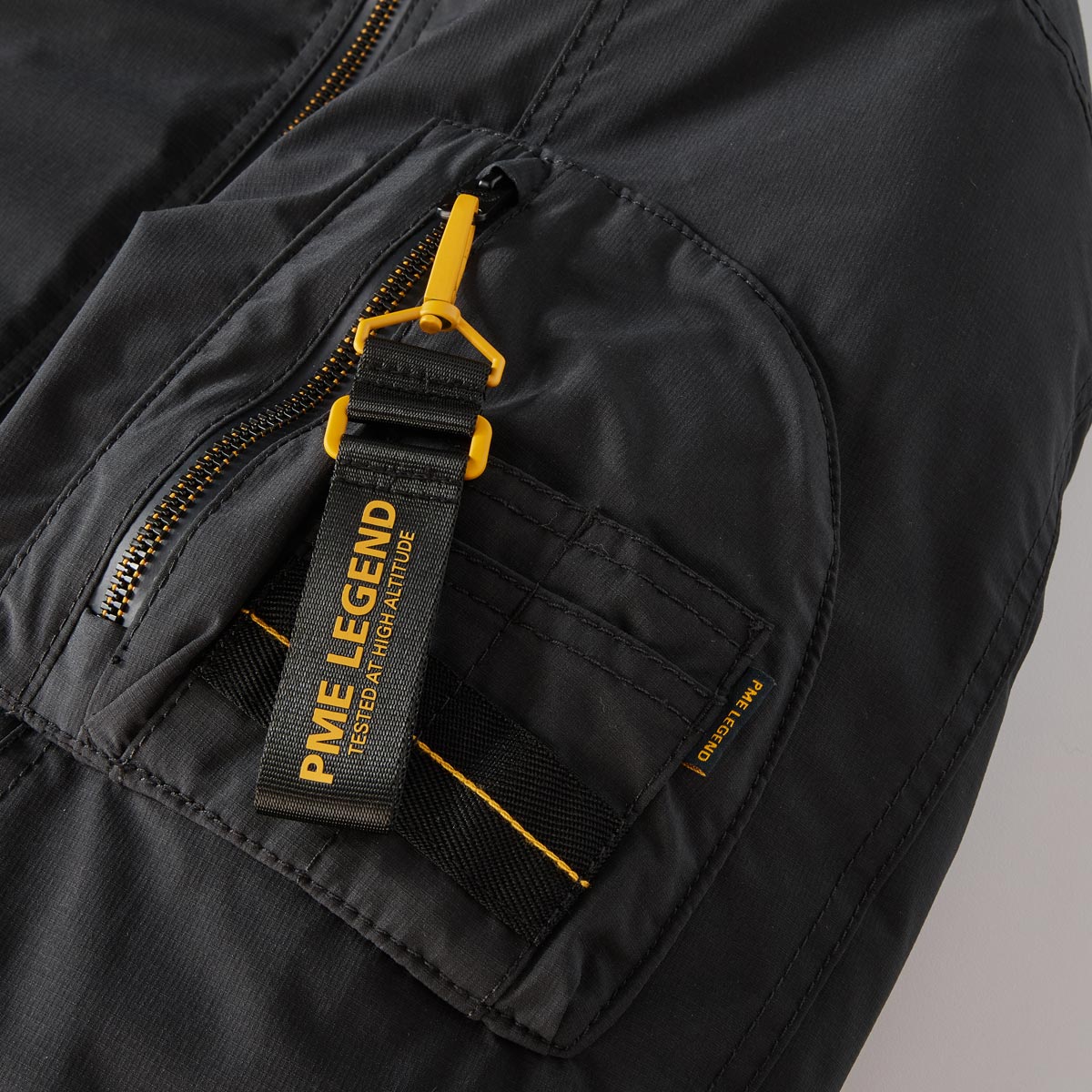 PME LEGEND Mittellange Jacke mit abnehmbarer Kapuze schwarz