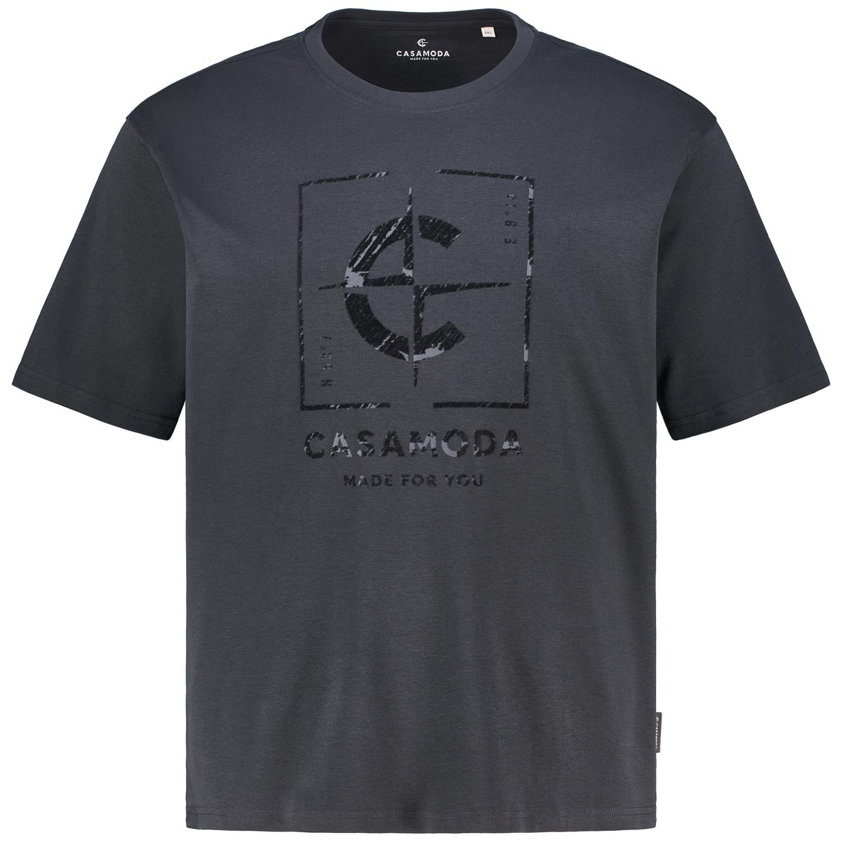 CASA MODA T-Shirt mit Label-Print Farbe dunkelblau Größe: 3XL günstig online kaufen
