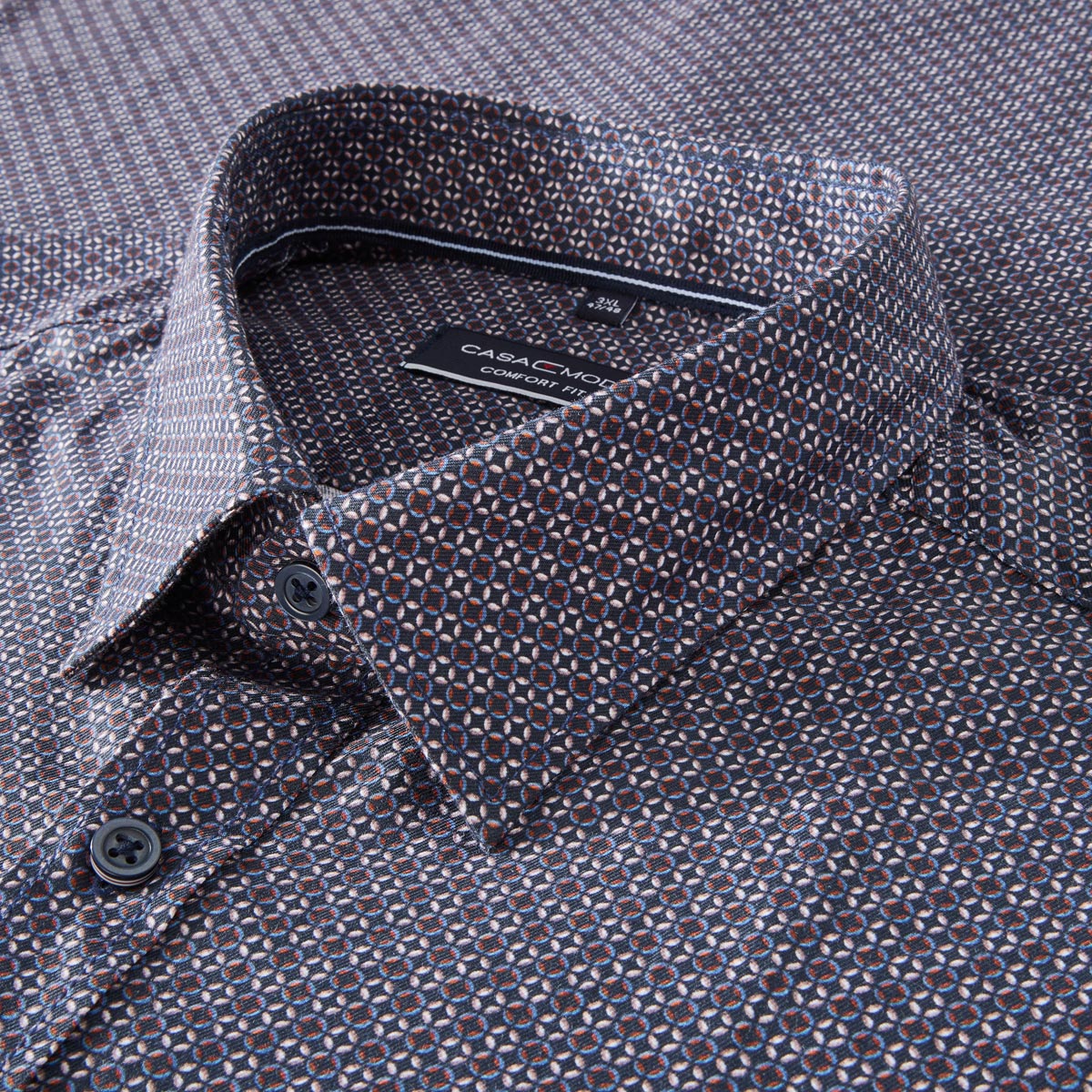 CASA MODA Freizeithemd mit Allover-Muster blau