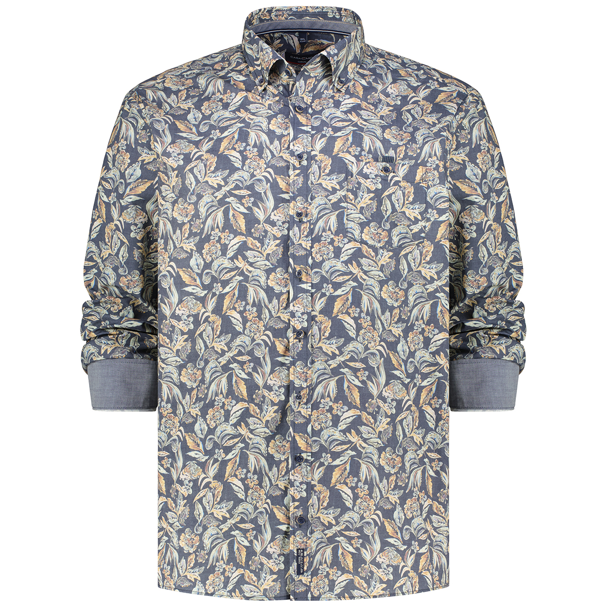 CASA MODA Freizeithemd mit Allover-Print blau