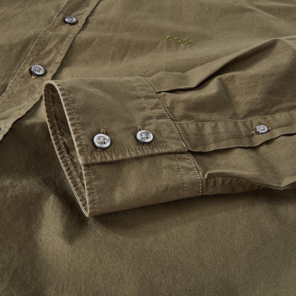 BOSS Freizeithemd mit Biobaumwolle khaki