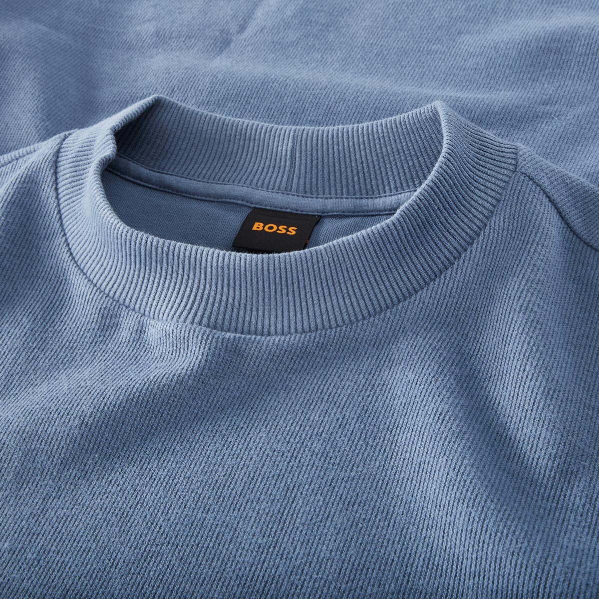 BOSS Pullover aus Baumwolle blau