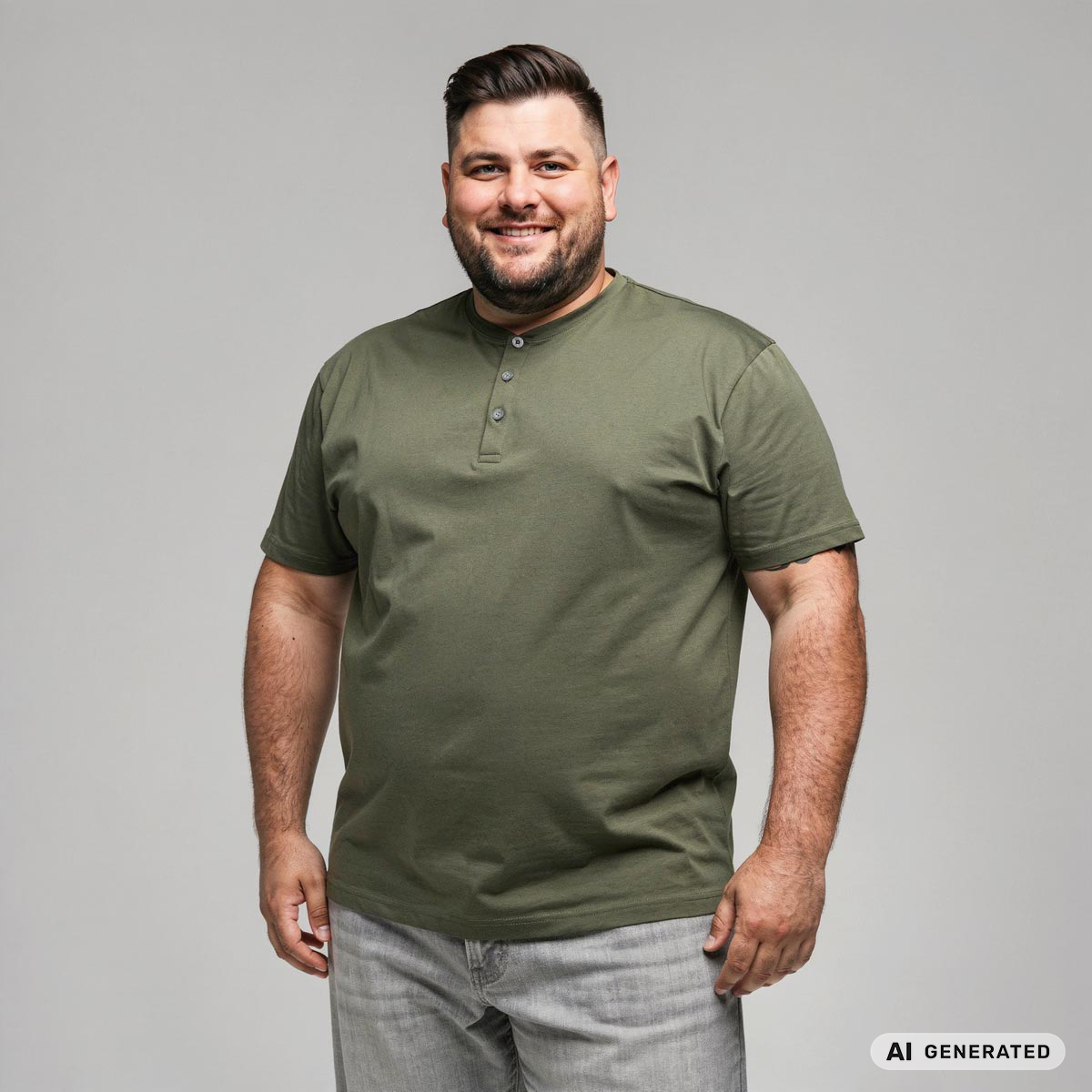 Pfundskerl Doppelpack Shirt mit Serafinokragen oliv