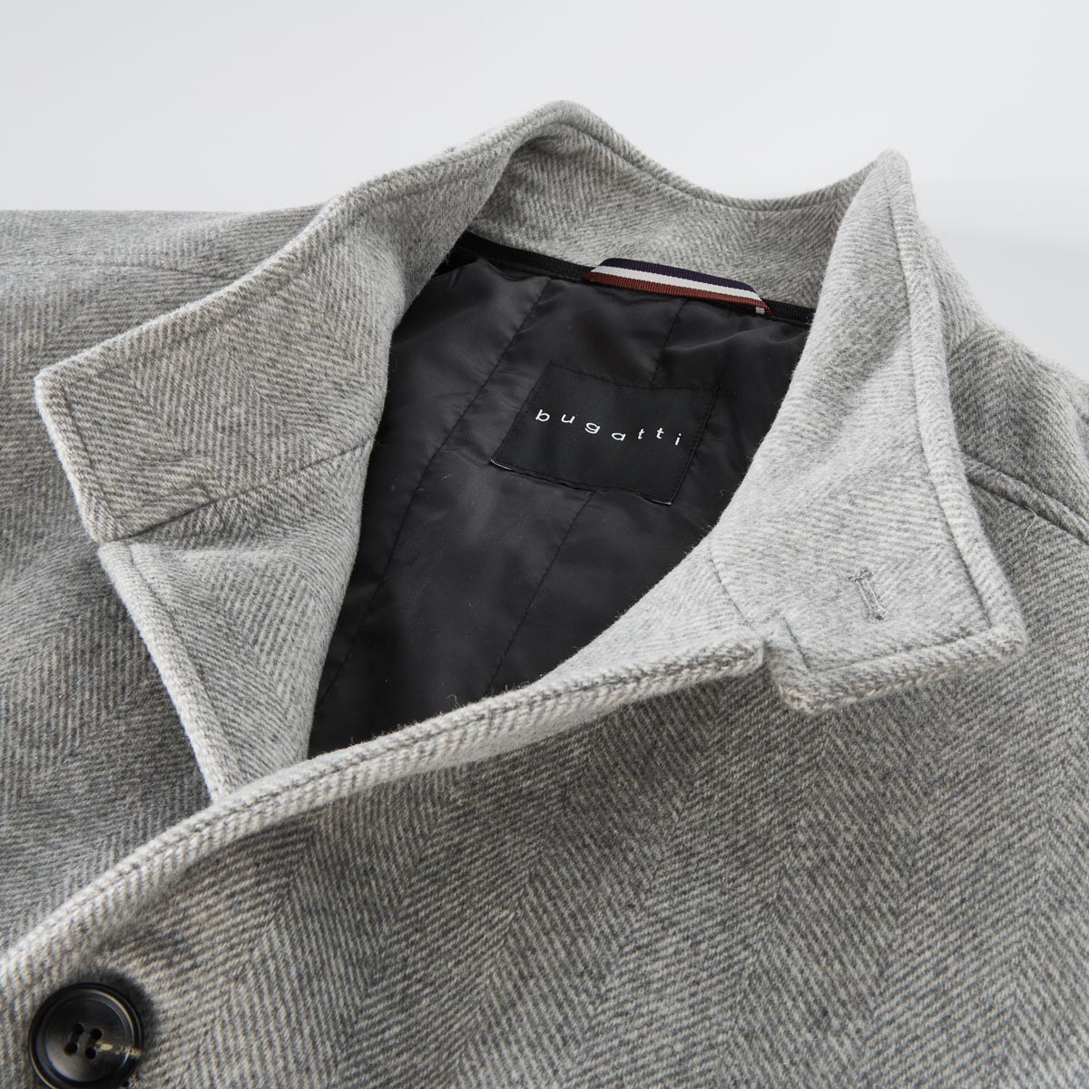 bugatti Wollmantel mit heraustrennbarem Westeneinsatz hellgrau