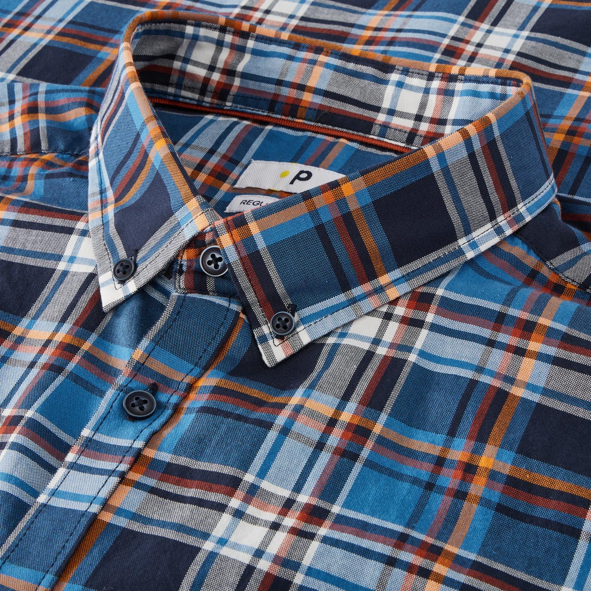 Pfundskerl Freizeithemd mit Karomuster blau