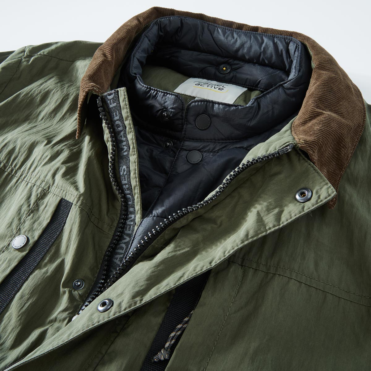 camel active Fieldjacket mit heraustrennbarem Westeneinsatz oliv