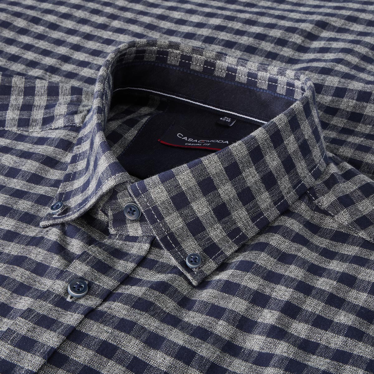 CASA MODA Freizeithemd mit Karomuster blau
