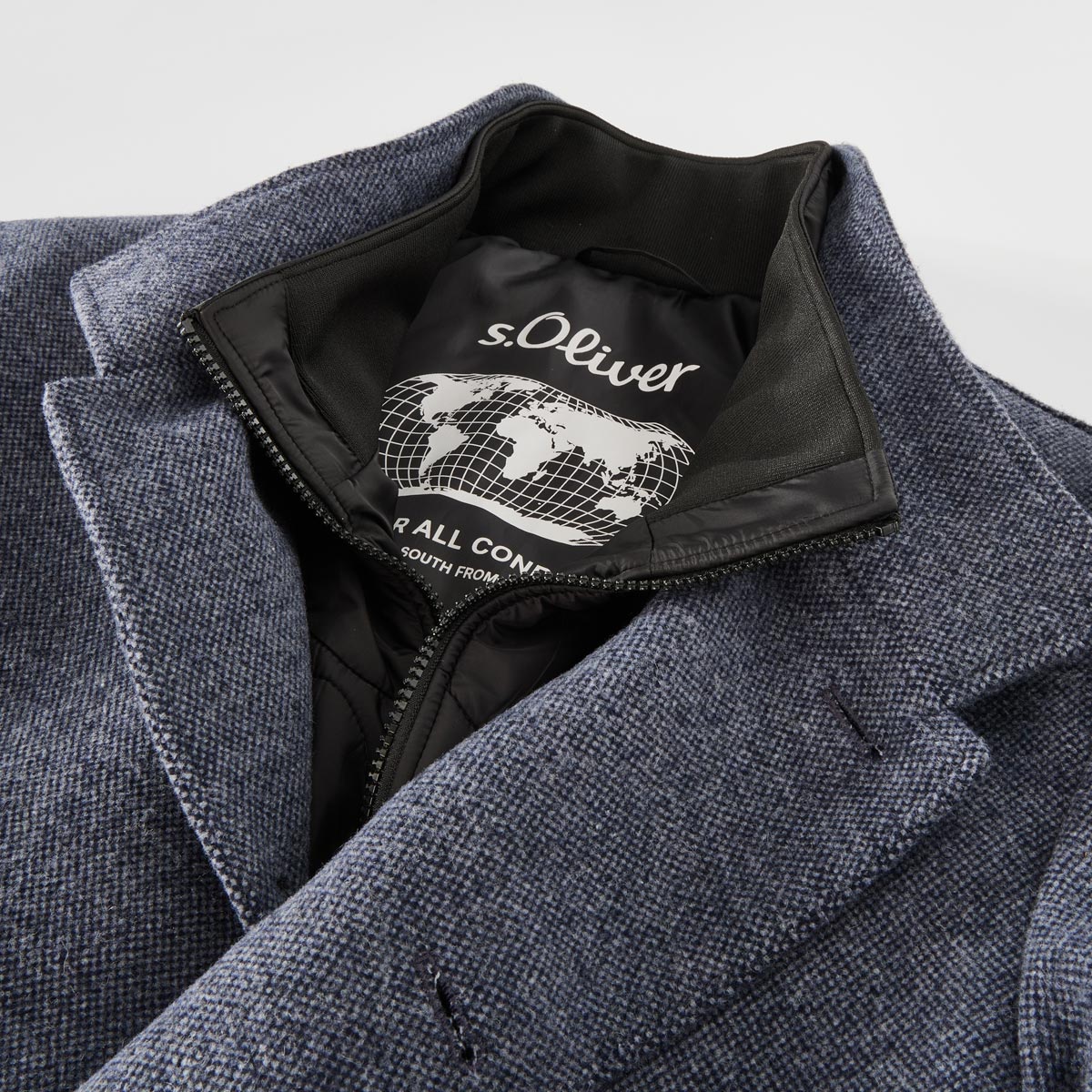 s.Oliver Kurzmantel aus Wollmischung blau