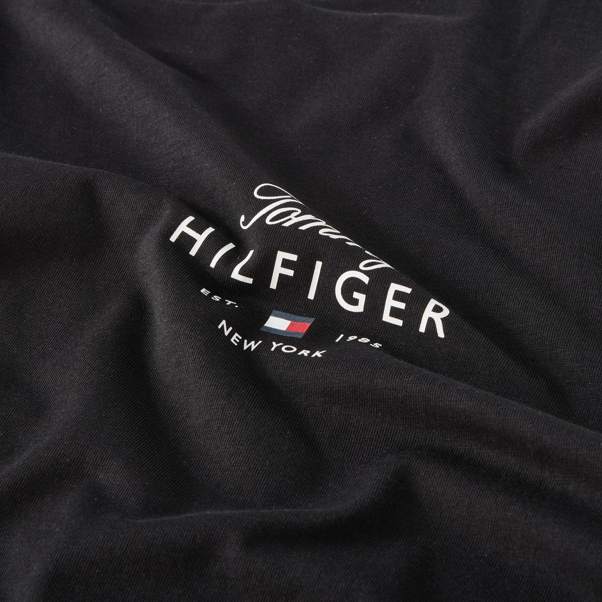 Tommy Hilfiger T-Shirt mit Label-Print schwarz