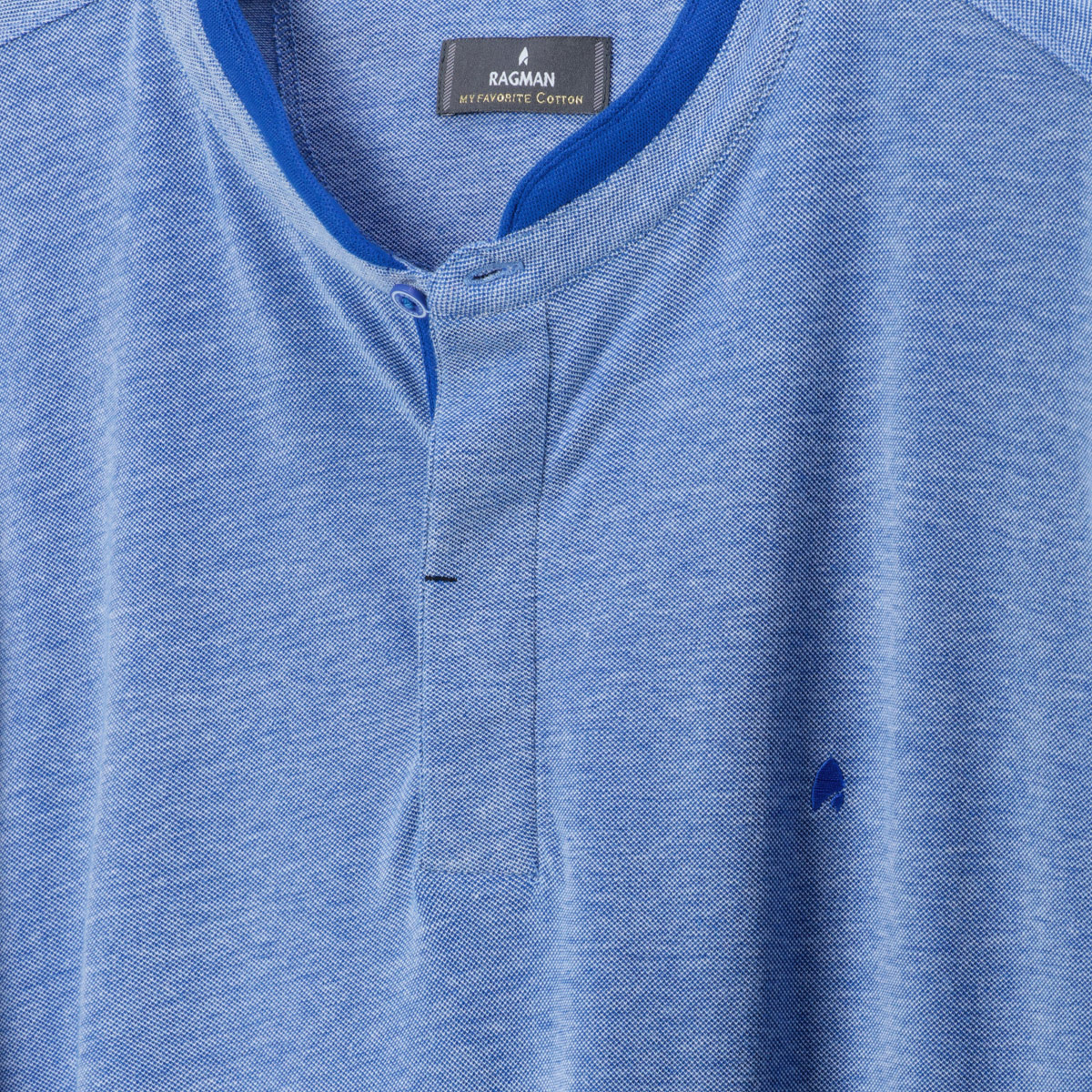 RAGMAN Poloshirt mit Stehkragen blau RAGMAN Poloshirt mit Stehkragen blau