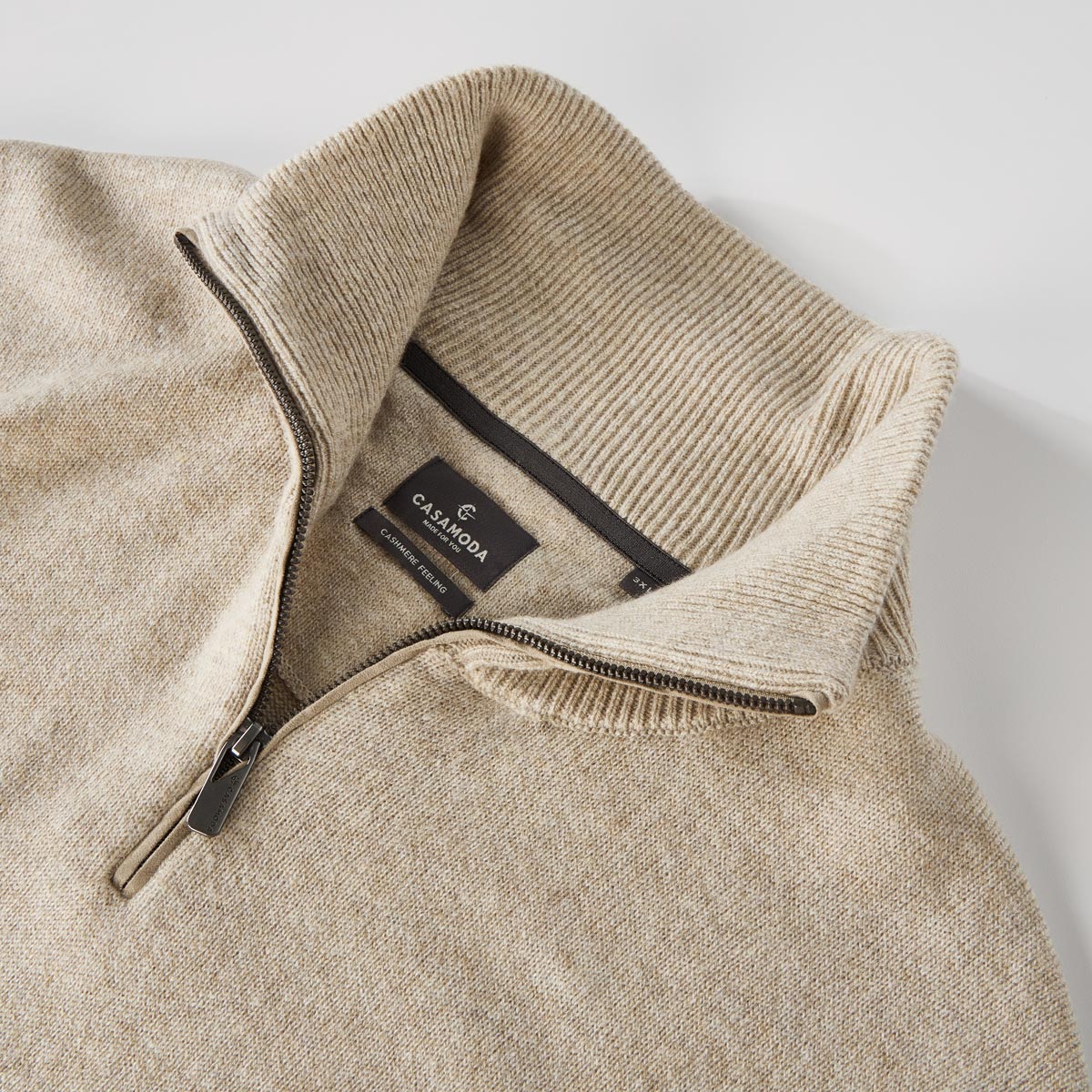 CASA MODA Troyer aus weichem Wollmix beige
