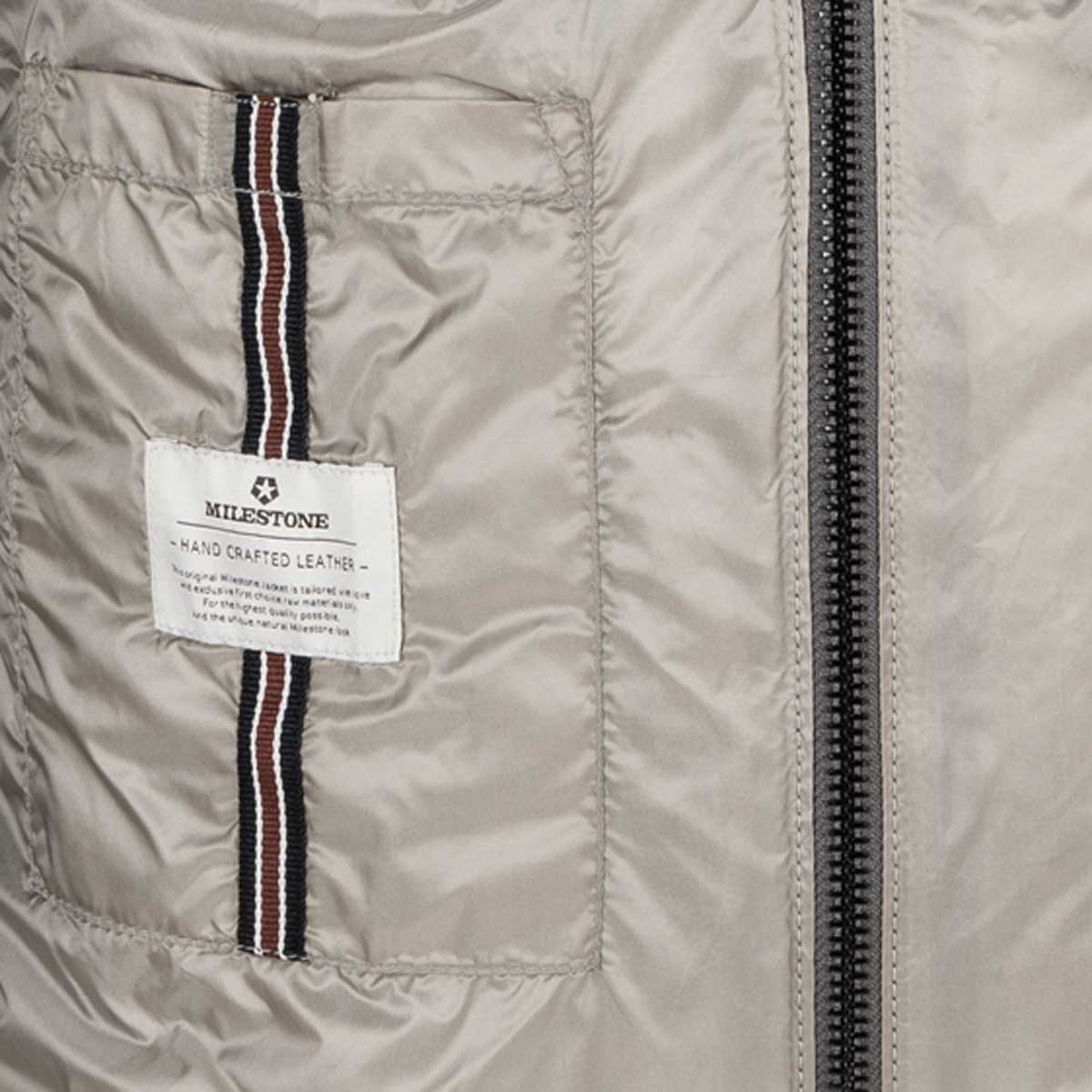 Milestone Lederjacke mit Sweat-Einsatz schwarz