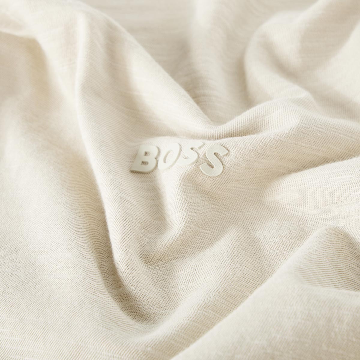 BOSS Basic T-Shirt aus Biobaumwolle beige