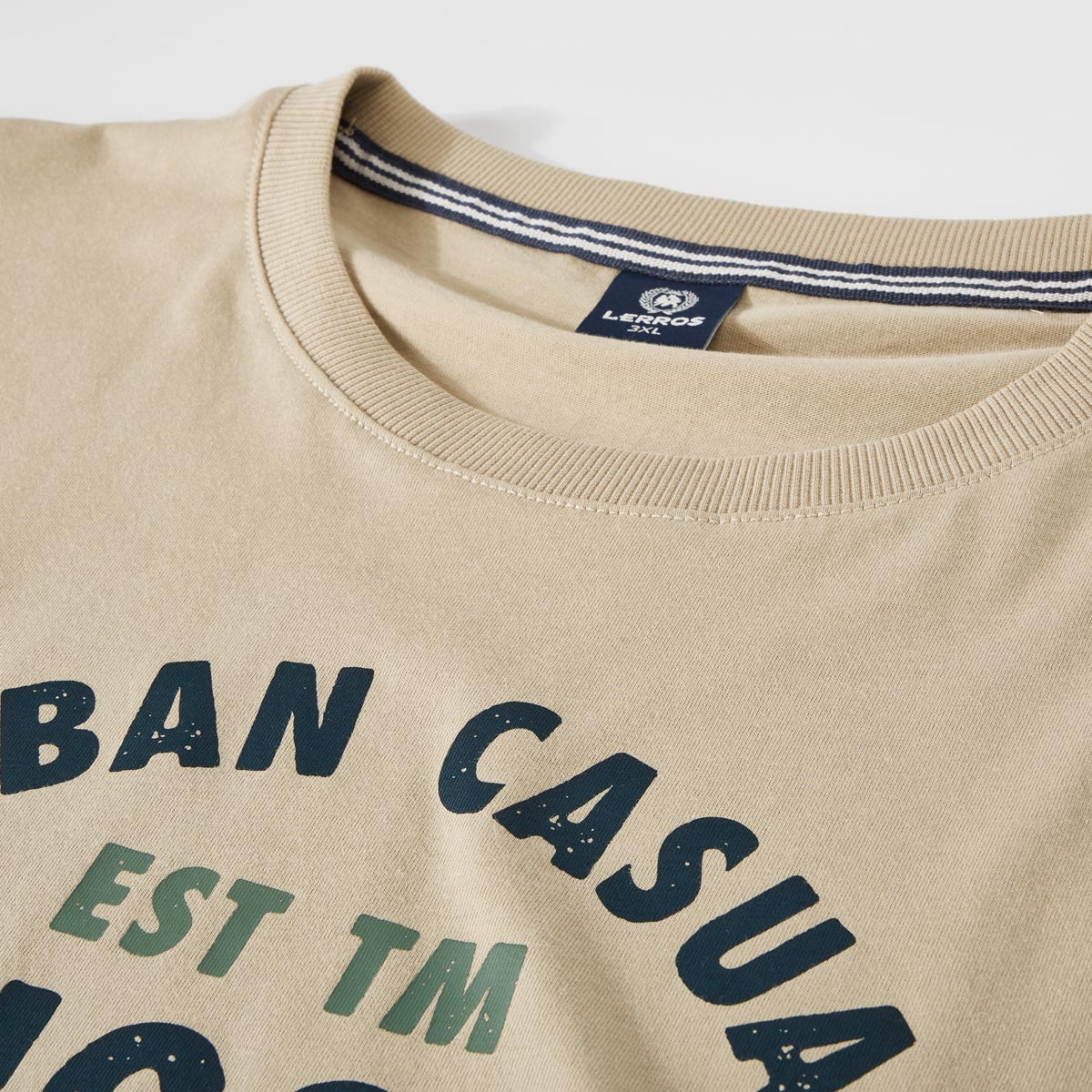 Lerros T-Shirt mit Label-Print beige