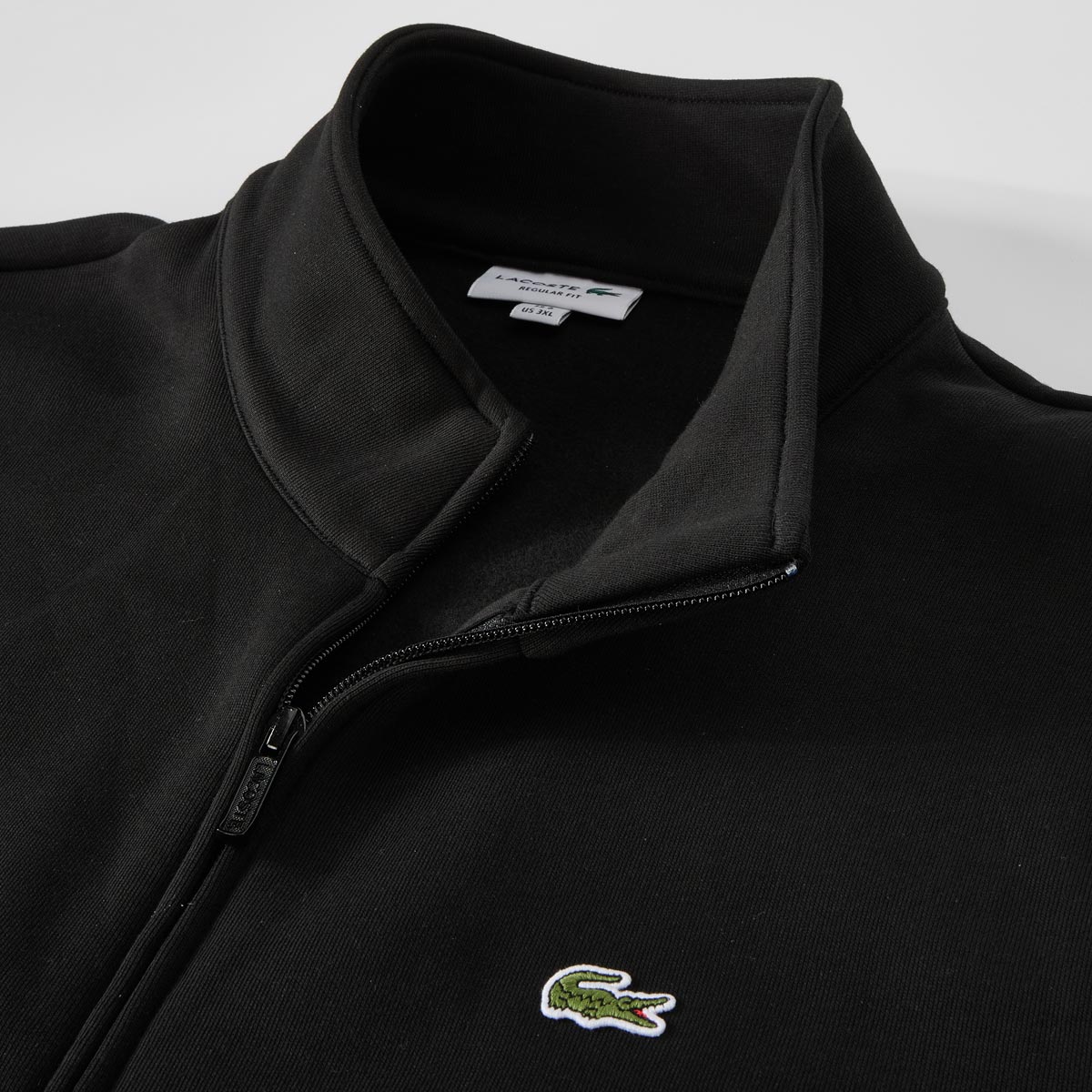 LACOSTE Sweatjacke mit Microfleece schwarz