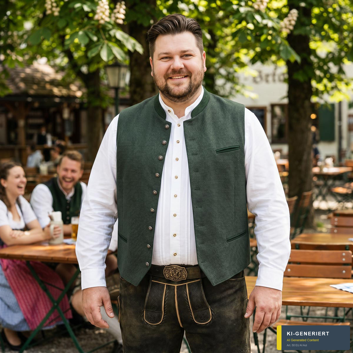Hammerschmid Trachtenweste "Mirko" mit Stretch grün