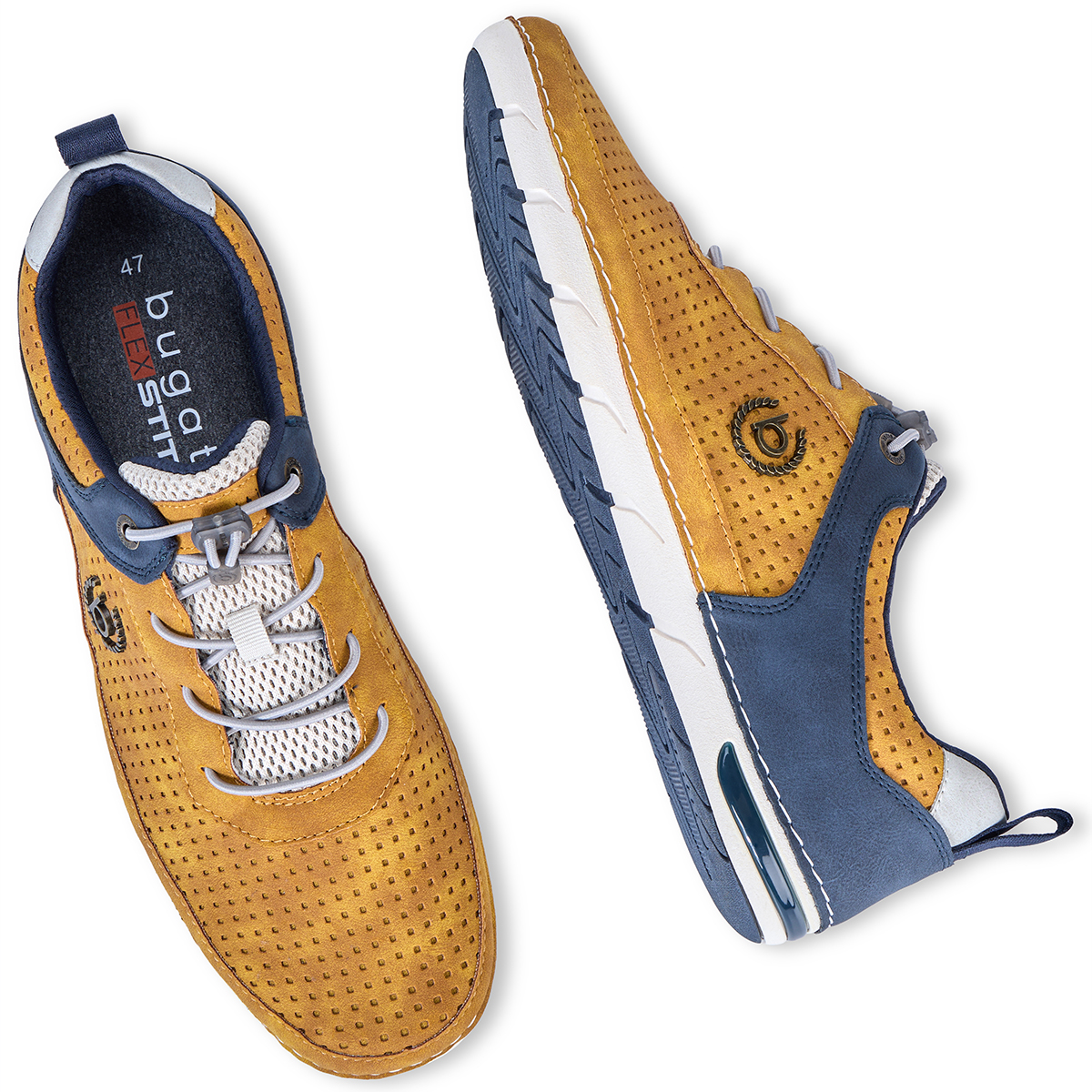 bugatti Sneaker mit elastischen Schnürsenkeln gelb