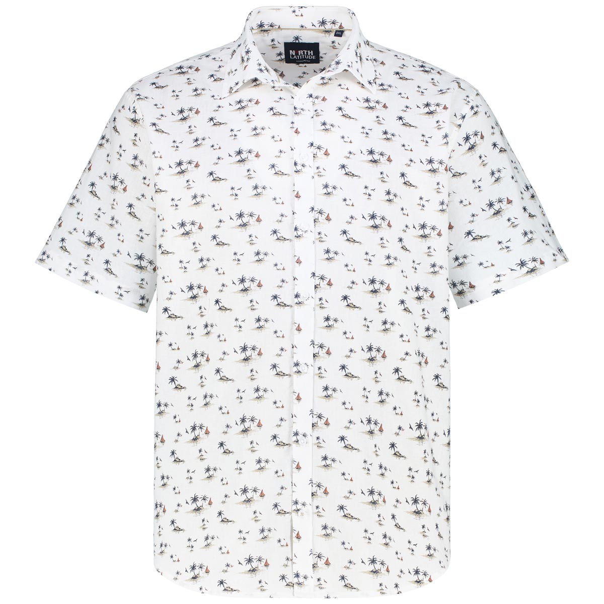 North Freizeithemd mit Allover-Muster Farbe weiß Größe: 3XL günstig online kaufen