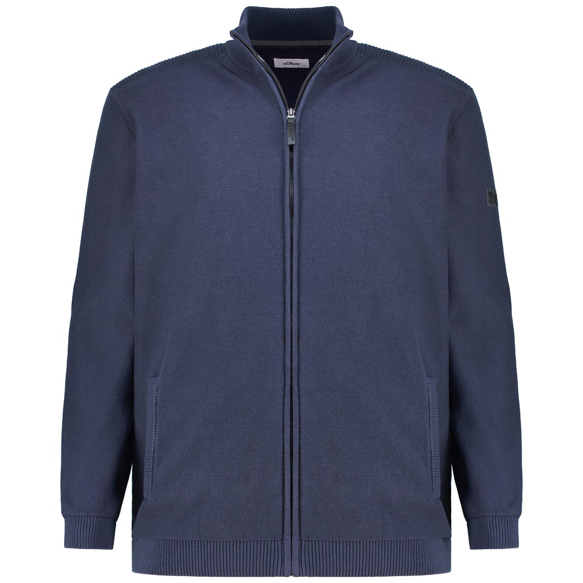 s.Oliver Strickjacke aus Baumwolle Farbe blau Größe: 3XL günstig online kaufen