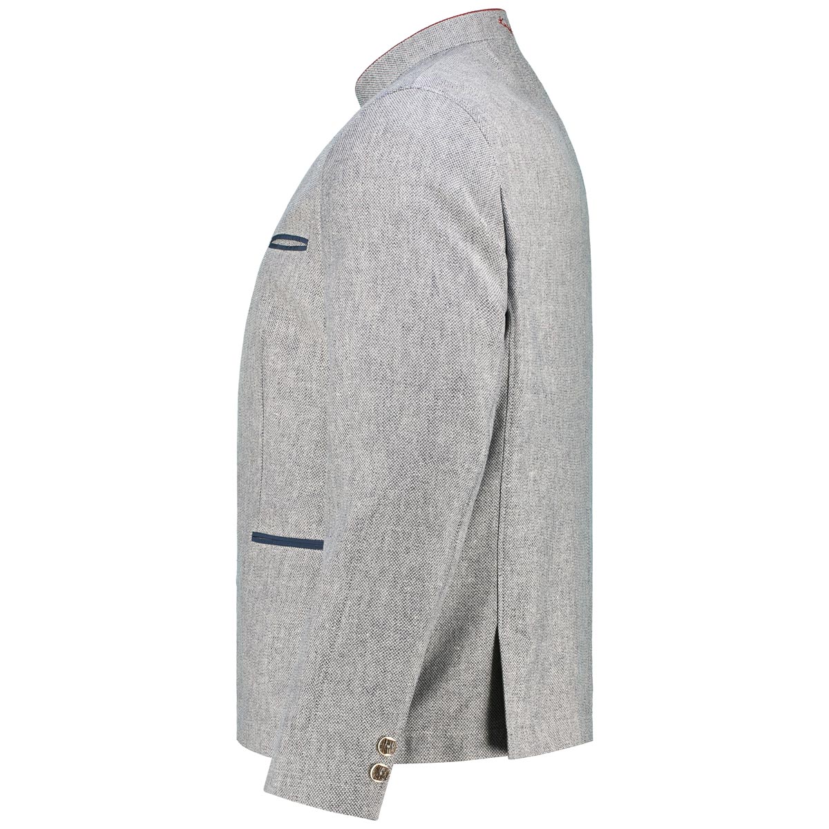 Weis Trachtensakko "Füssen" mit Leinen blau