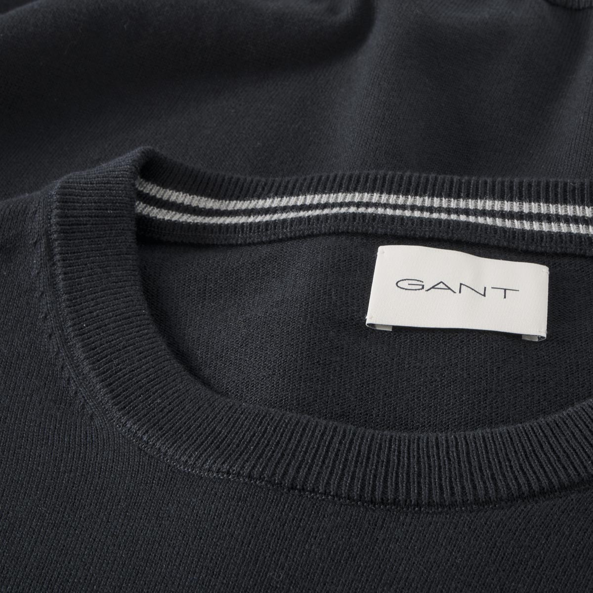 Gant Feinstrickpullover aus Baumwolle schwarz