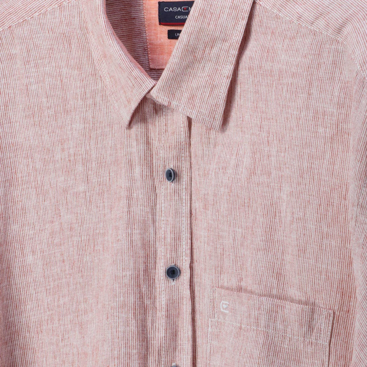 CASA MODA Freizeithemd aus Leinenmischung, Short Style orange