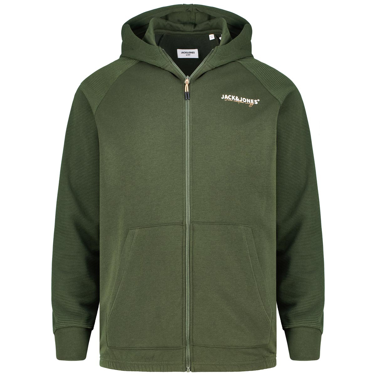 Sweatjacke aus Materialmix