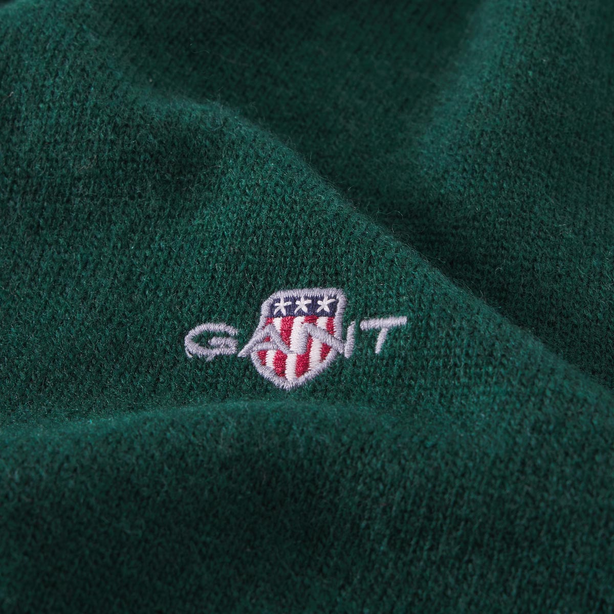 Gant Feinstrickpullover mit Lammwolle dunkelgrün