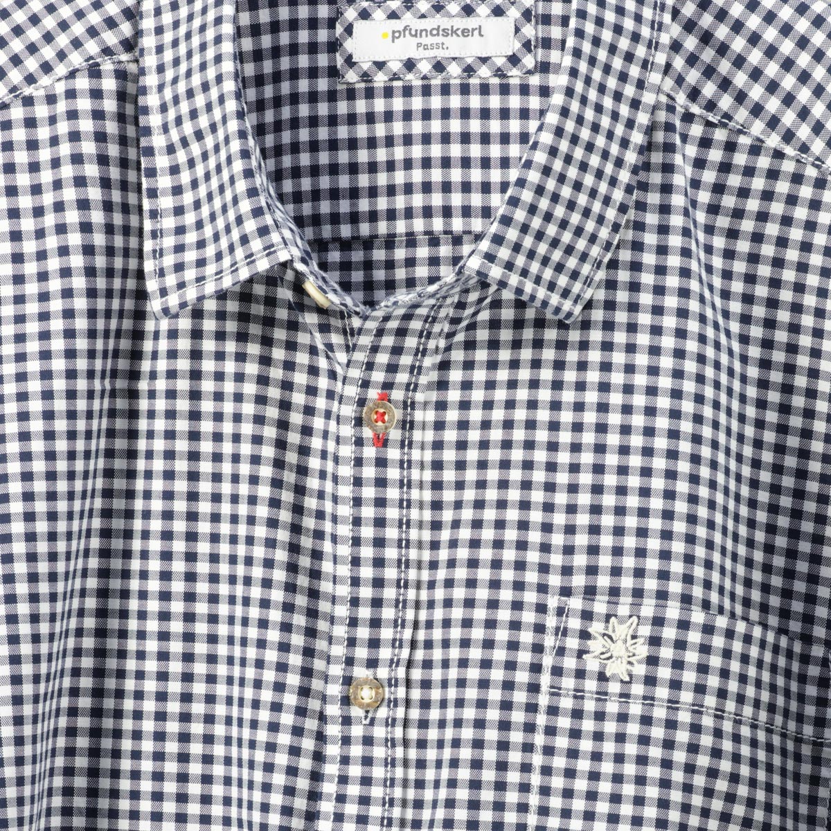 Pfundskerl Trachtenhemd aus Baumwolle blau/weiß