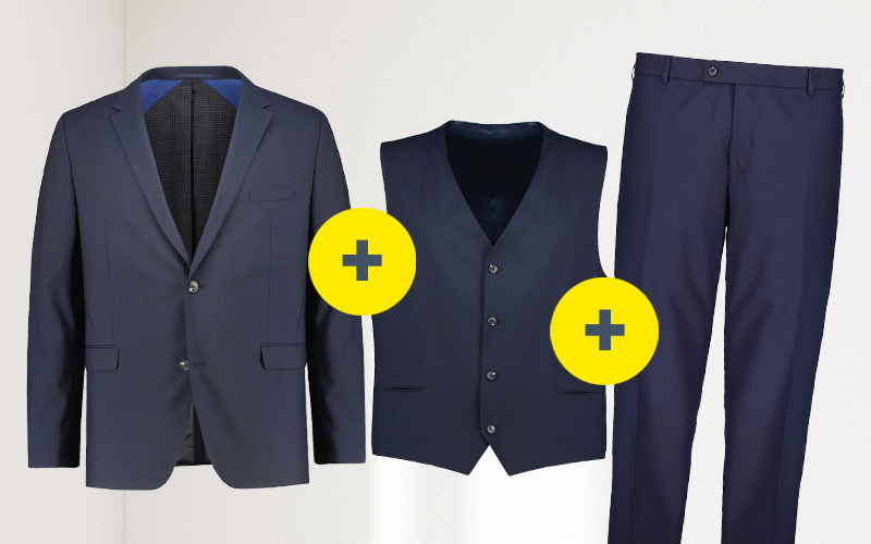 Baukastenanzug für Herren – Sakko, Weste und Hose frei kombinierbar