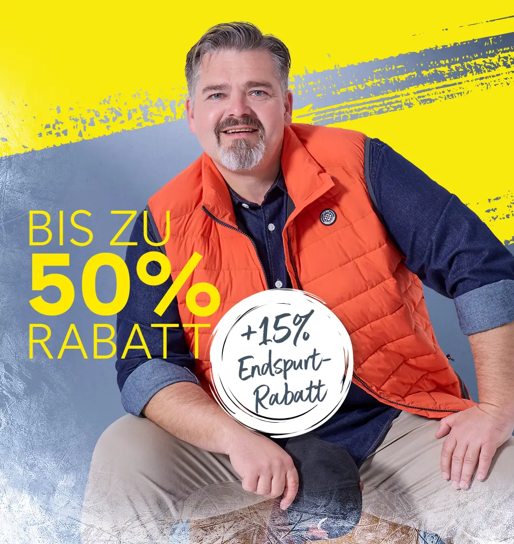 Orangene Steppweste für Herren in großen Größen, praktische Übergangsmode bei Pfundskerl mit bis zu 30 Prozent Rabatt