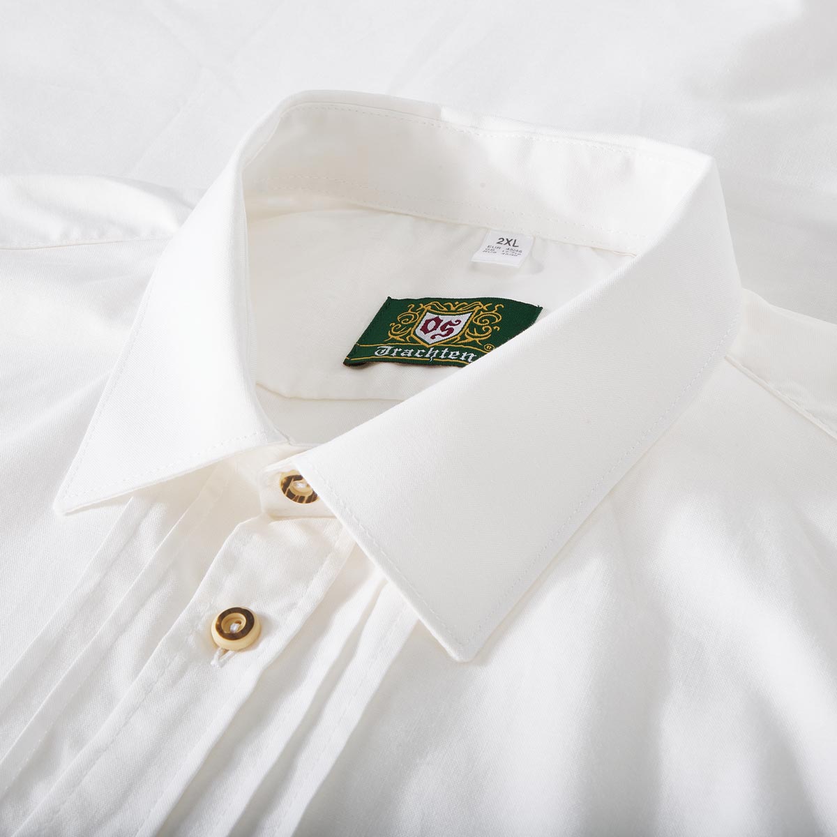 Orbis Trachtenhemd mit Biesen weiß