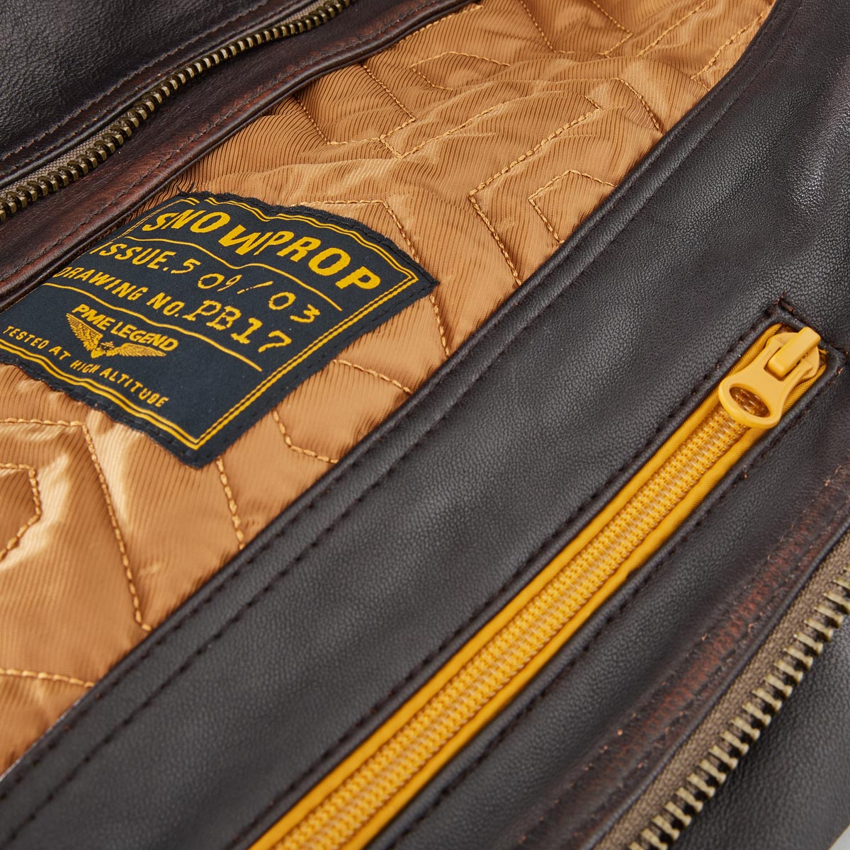 PME LEGEND Lederblouson im Aviator-Stil braun