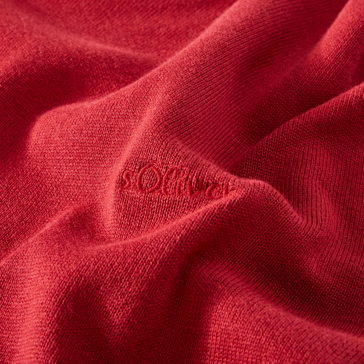 s.Oliver Feinstrickpullover aus Baumwolle rot