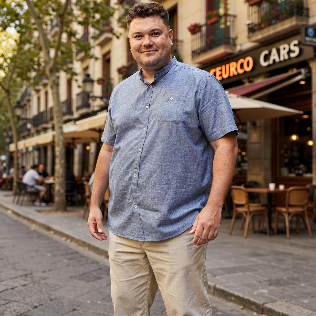 Pfundskerl Freizeithemd mit Leinen dunkelblau