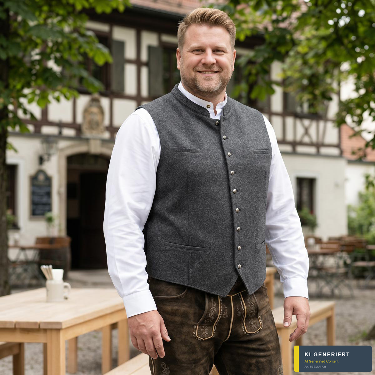 Hammerschmid Trachtenweste aus Wollmischung anthrazit