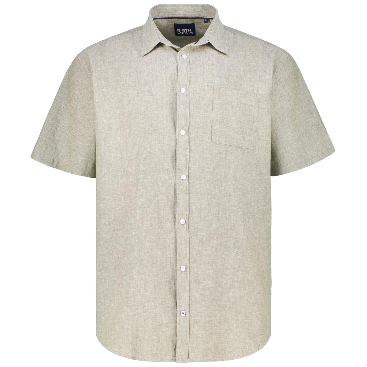 North Freizeithemd mit Leinen Farbe oliv Größe: 7XL günstig online kaufen